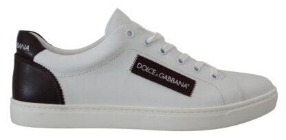 Dolce & Gabbana - Elegant White Leather Low-Top Sneakers