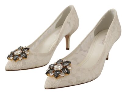 Dolce & Gabbana - Elegant Crystal-Embellished Lace Heels Pumps