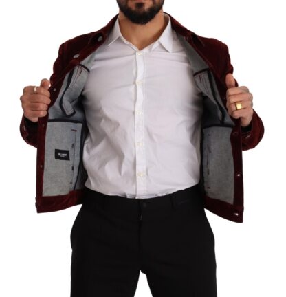 Dolce & Gabbana - Elegant Burgundy Biker Velvet Jacket