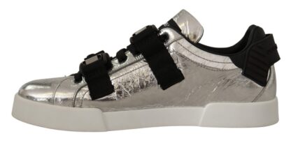 Dolce & Gabbana - Elegant Black Silver Low Top Sneakers