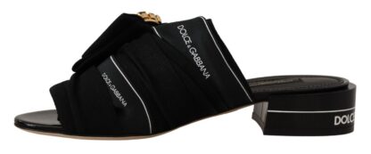 Dolce & Gabbana - Elegant Black Crystal-Embellished Slides