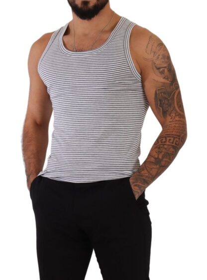 Dolce & Gabbana - Elegant Grey Cotton Blend Tank Top