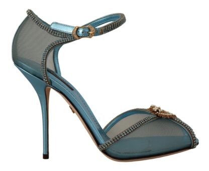 Dolce & Gabbana - Elegant Blue Mesh Heel Sandals