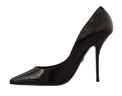 Dolce & Gabbana - Elegant Black Leather Stiletto Pumps