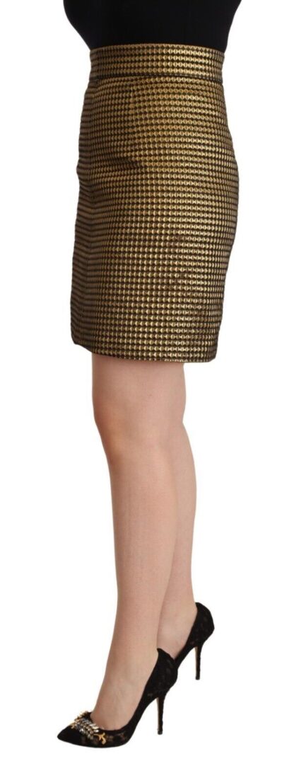 Boutique Moschino - Elegant High-Waisted Gold-Black Skirt