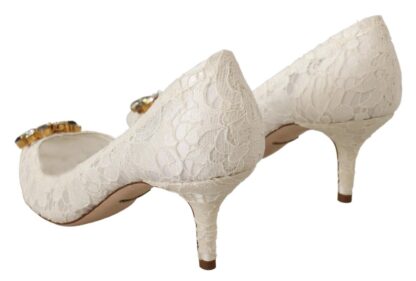 Dolce & Gabbana - Elegant Crystal-Embellished Lace Heels Pumps