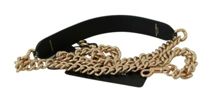 Dolce & Gabbana - Elegant Black and Gold Shoulder Strap