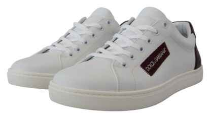 Dolce & Gabbana - Elegant White Leather Low-Top Sneakers