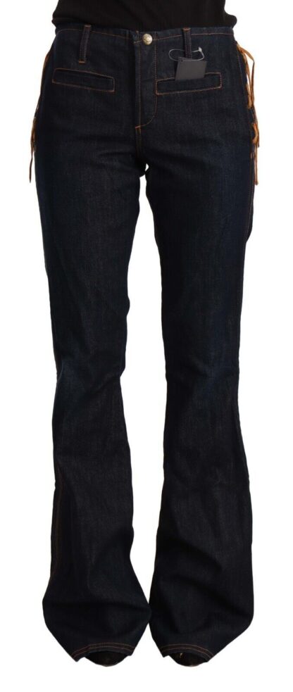 GF Ferre - Elegant Slim Fit Black Mid Waist Jeans