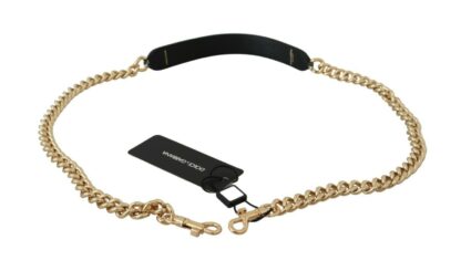 Dolce & Gabbana - Elegant Black and Gold Shoulder Strap