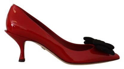 Dolce & Gabbana - Elegant Patent Leather Heels with Chic Bow Accent