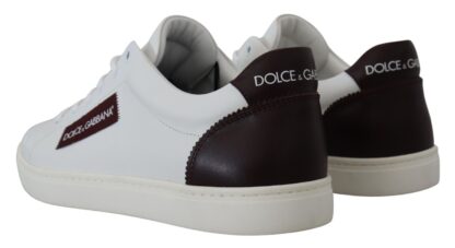 Dolce & Gabbana - Elegant White Leather Low-Top Sneakers