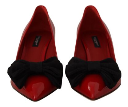 Dolce & Gabbana - Elegant Patent Leather Heels with Chic Bow Accent