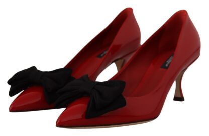 Dolce & Gabbana - Elegant Patent Leather Heels with Chic Bow Accent