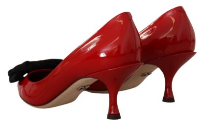 Dolce & Gabbana - Elegant Patent Leather Heels with Chic Bow Accent