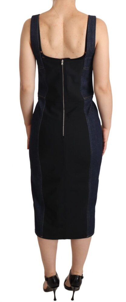 Dolce & Gabbana - Elegant Dark Blue Denim Midi Sheath Dress