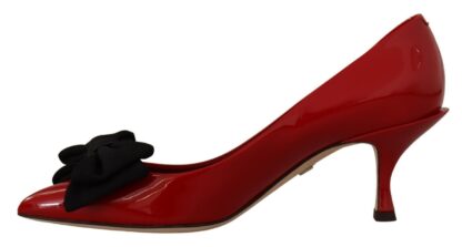 Dolce & Gabbana - Elegant Patent Leather Heels with Chic Bow Accent