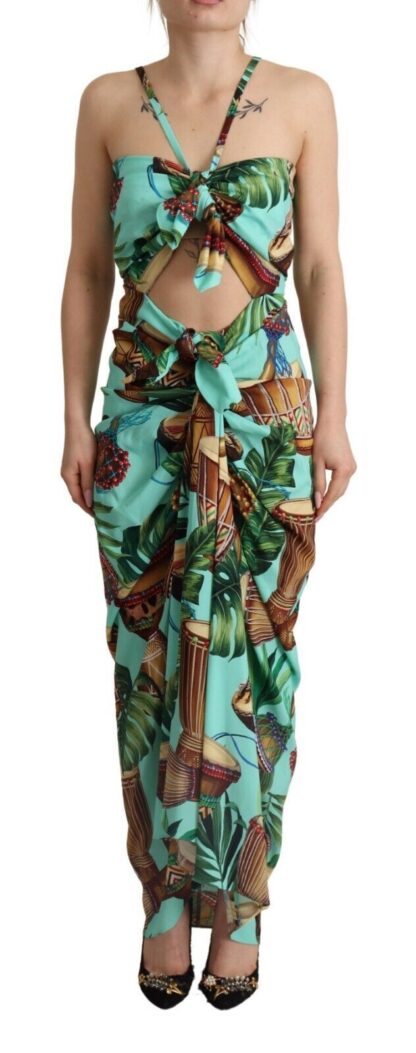 Dolce & Gabbana - Silk Drum Print Maxi Wrap Elegance