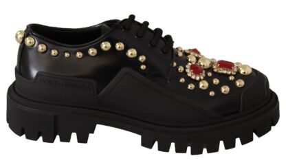 Dolce & Gabbana - Elegant Crystal-Embellished Derby Shoes