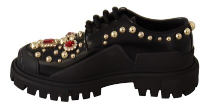 Dolce & Gabbana - Elegant Crystal-Embellished Derby Shoes