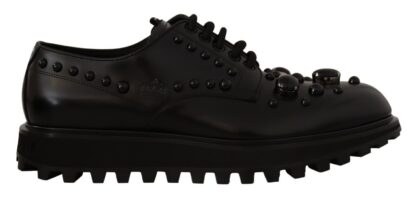 Dolce & Gabbana - Elegant Black Crystal-Embellished Derby Shoes