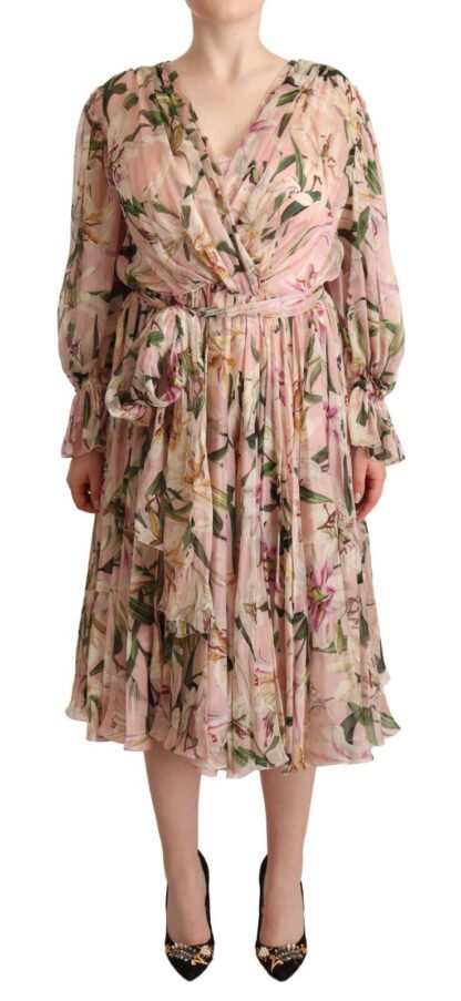 Dolce & Gabbana - Elegant Floral Silk Midi Dress