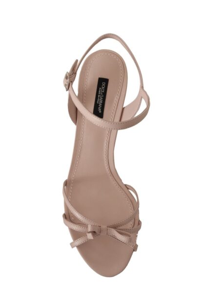 Dolce & Gabbana - Pink Leather Ankle Strap Sandals Devotion Shoes