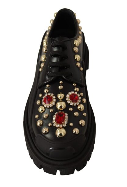 Dolce & Gabbana - Elegant Crystal-Embellished Derby Shoes