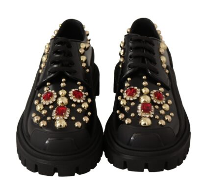 Dolce & Gabbana - Elegant Crystal-Embellished Derby Shoes