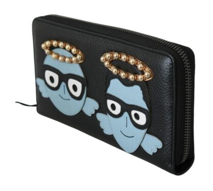 Dolce & Gabbana - Elegant Black Leather Continental Clutch Wallet