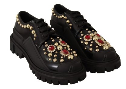 Dolce & Gabbana - Elegant Crystal-Embellished Derby Shoes