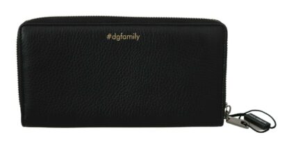 Dolce & Gabbana - Elegant Black Leather Continental Clutch Wallet