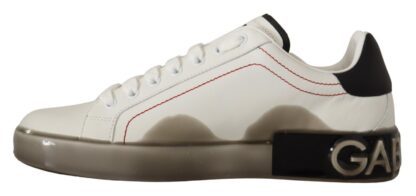 Dolce & Gabbana - White and Gray Designer Leather Sneakers