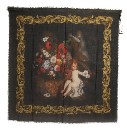 Dolce & Gabbana - Elegant Silk Cashmere Floral Scarf