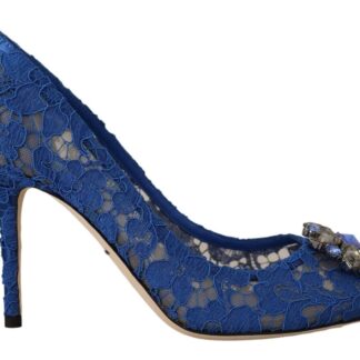 Dolce & Gabbana - Elegant Lace Heels with Crystal Accents