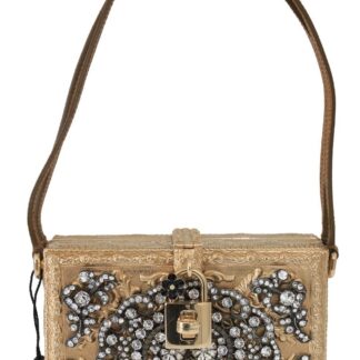 Dolce & Gabbana - Embellished Brocade Shoulder Bag with Gold Accents