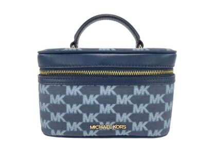 Michael Kors - Jet Set Medium Navy Multi Jacquard Canvas Zip Trunk Crossbody Bag