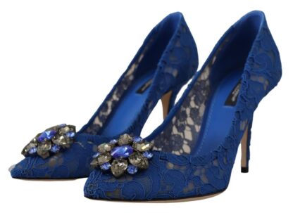 Dolce & Gabbana - Elegant Taormina Lace Heels with Crystal Embellishment