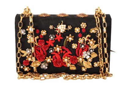 Dolce & Gabbana - Embellished Brocade Shoulder Bag with Gold Accents