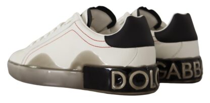 Dolce & Gabbana - White and Gray Designer Leather Sneakers