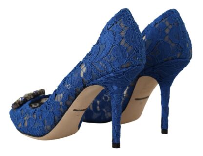 Dolce & Gabbana - Elegant Taormina Lace Heels with Crystal Embellishment