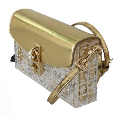 Dolce & Gabbana - Elegant Gold Crystal Embellished Box Bag