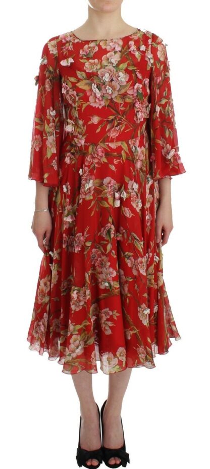 Dolce & Gabbana - Exclusive Silk Red Floral Shift Dress