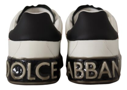 Dolce & Gabbana - White and Gray Designer Leather Sneakers