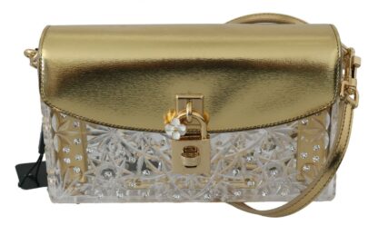 Dolce & Gabbana - Elegant Gold Crystal Embellished Box Bag