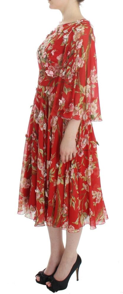 Dolce & Gabbana - Exclusive Silk Red Floral Shift Dress