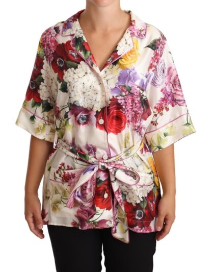 Dolce & Gabbana - Elegant Silk Floral Pajama-Style Blouse