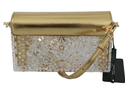 Dolce & Gabbana - Elegant Gold Crystal Embellished Box Bag