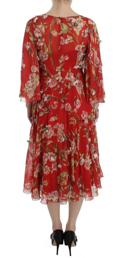 Dolce & Gabbana - Exclusive Silk Red Floral Shift Dress