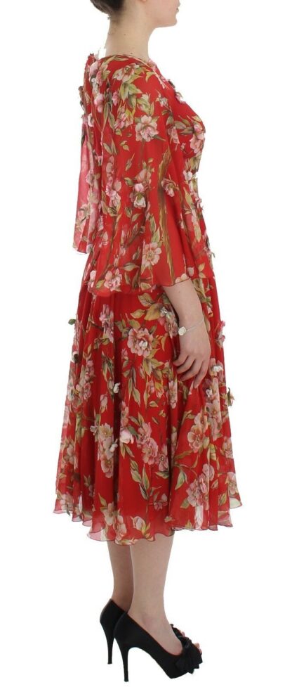 Dolce & Gabbana - Exclusive Silk Red Floral Shift Dress